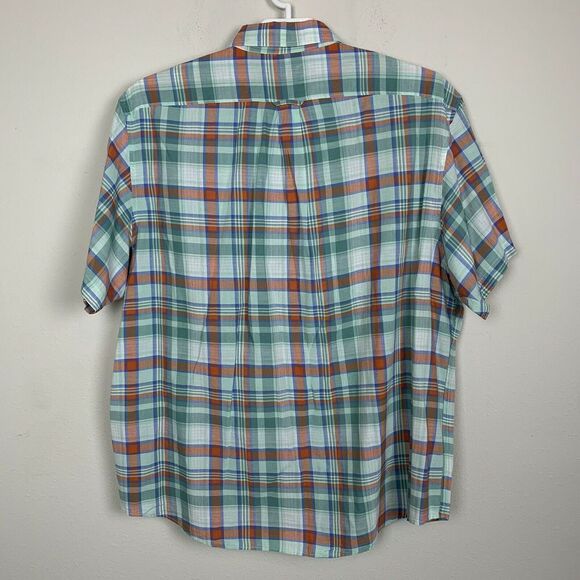 Lands End Plaid Short Sleeve Button Down Shirt - Picture 1 of 2
